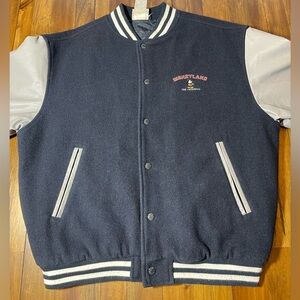 Vintage Disney Navy and Gray Bomber Jacket